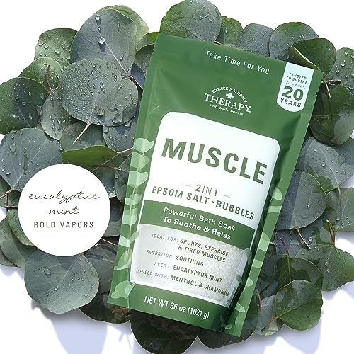 Village Naturals Therapy, Foaming Epsom Soak, Aches & Pains Muscle Relief 4
