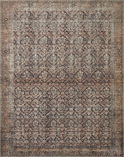 Amber Lewis x Loloi Billie Collection BIL-01 Ink / Salmon 7′-6″ x 9′-6″ Area Rug 3