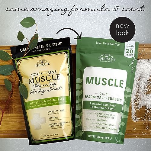 Village Naturals Therapy, Foaming Epsom Soak, Aches & Pains Muscle Relief 3
