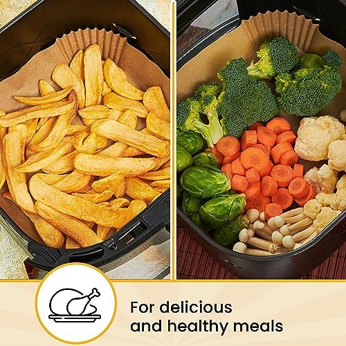 Air Fryer Liners, 120Pcs Disposable Air Fryer Parchment Paper Liners 5
