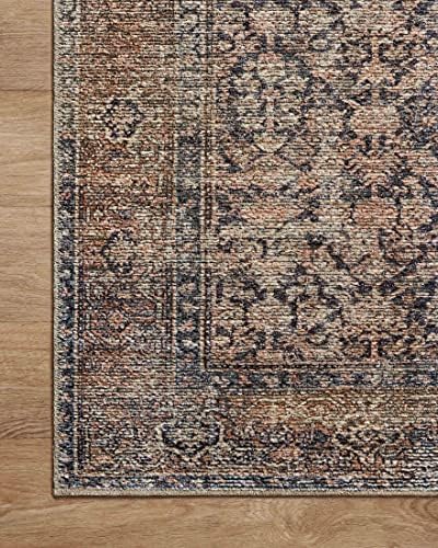 Amber Lewis x Loloi Billie Collection BIL-01 Ink / Salmon 7′-6″ x 9′-6″ Area Rug 9