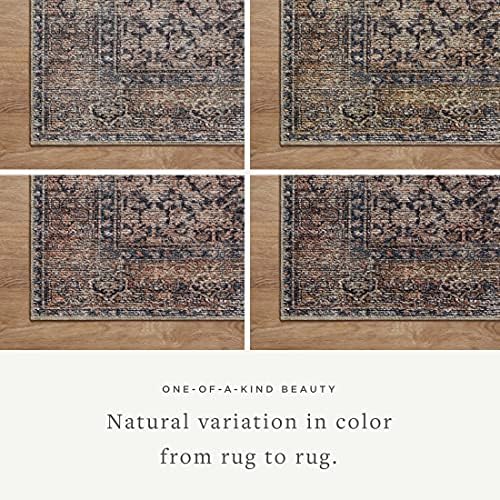 Amber Lewis x Loloi Billie Collection BIL-01 Ink / Salmon 7′-6″ x 9′-6″ Area Rug 4