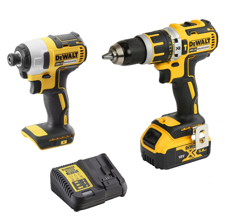 DeWalt DCK2032P1-XE 2 Piece 18V 5.0Ah XR Cordless Brushless Impact & Hammer Drill Driver Combo Kit