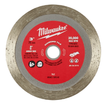 Milwaukee 49943010 76mm (3'') Compact Cut Off Tool Diamond Tile Blade Suits M12FCOT-0