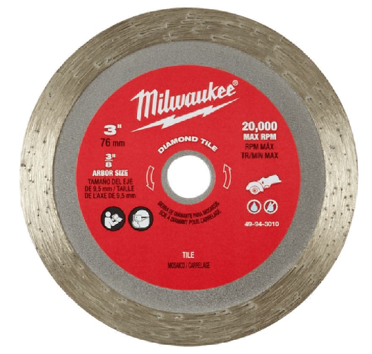 Milwaukee 49943010 76mm (3'') Compact Cut Off Tool Diamond Tile Blade Suits M12FCOT-0