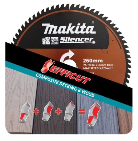 Makita E-07266 260mm 75T Efficut Composite Saw Blade