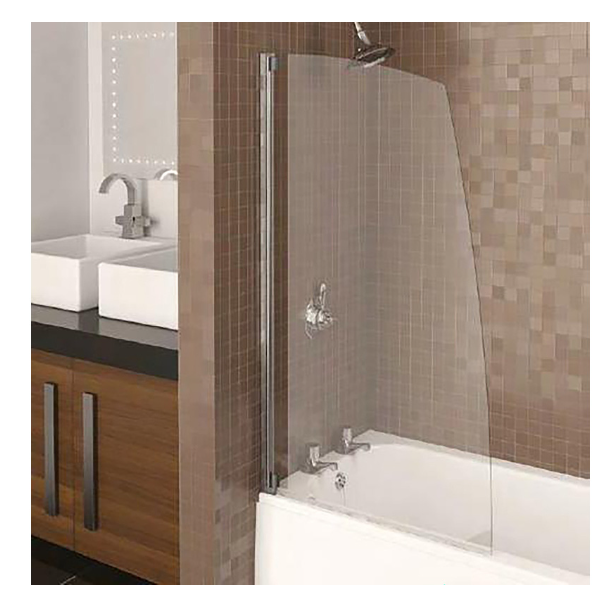Aqualux Sail Bath Screen Silver Frame 770x1375mm