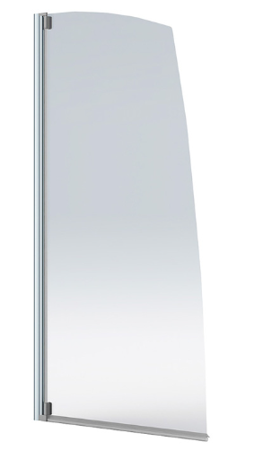 Aqualux Sail Bath Screen Silver Frame 770x1375mm 2