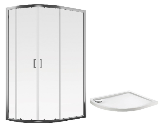 Aqualux Framed 8mm Offset Quadrant Shower Enclosure with Tray and Waste Kit 1200x800mm Left Hand 2