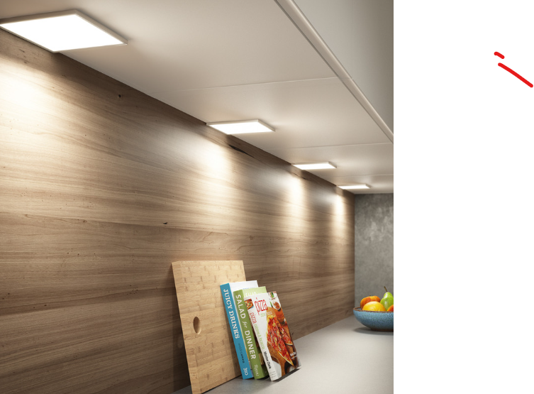 Sensio Plaza Square Slim 24V LED Cabinet Light 3.6W 320lm + Driver 3