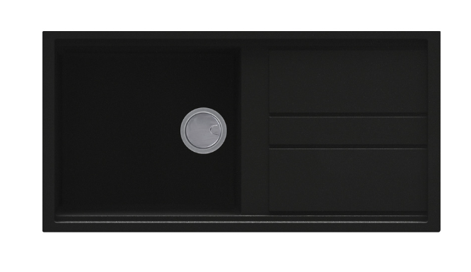 Reginox Best Reversible Composite Kitchen Sink & Drainer Single Bowl Black