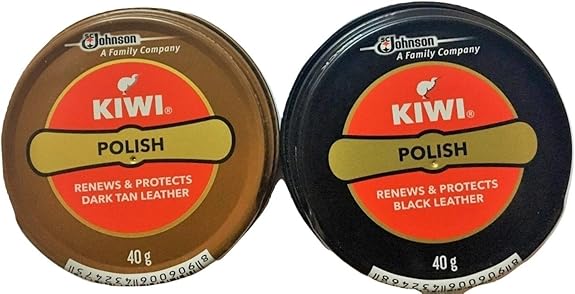Kiwi Shoe Polish Paste Black and dark tan [Pack Of 2 (one each)] 2