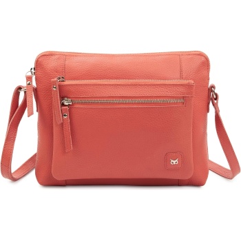 Wise Owl Accessories Leather Crossbody Bags for Women Small Soft Genuine Pebbled Sling Shoulder Handbag Crossover Purse with Full Adjustable Strap (Coral Nappa)