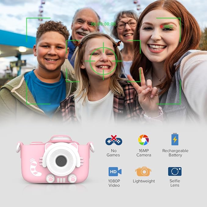 myFirst Kids Digital Camera 16MP 1080P with Selfie Lens, LED Flash 2