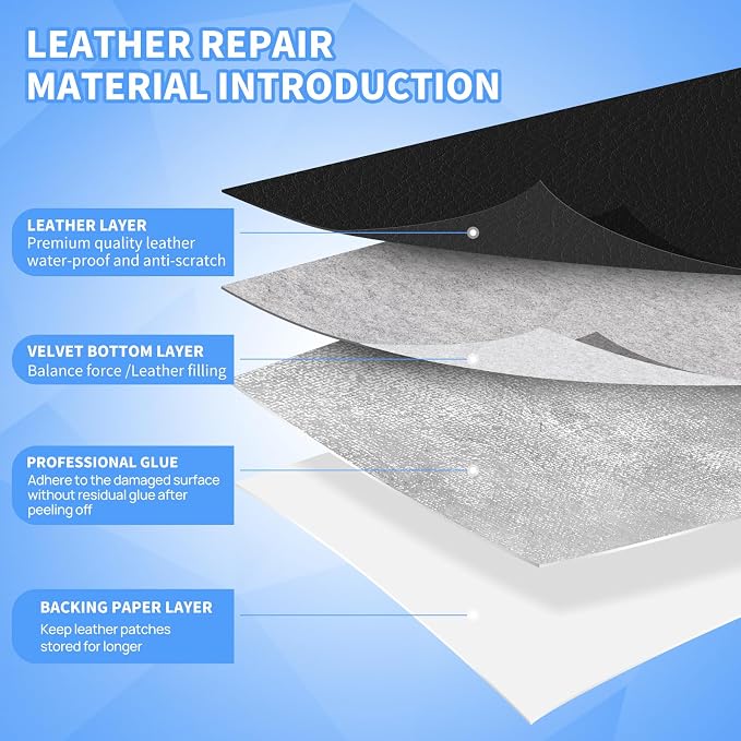 Self-Adhesive Leather Repair Patch, Vinyl Repair Kits for Couch 2