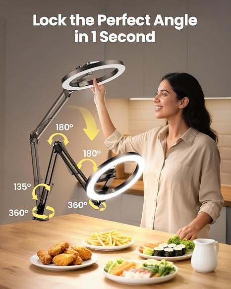 Upgrade Ring Light Overhead Camera Phone Mount for Desk, Evershop 10” Selfie Light with Stand Tripod for iPhone, Light with Phone Holder for Video Recording,Zoom Meeting,Live Streaming Tiktok,YouTube 4