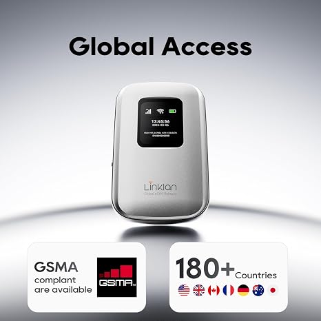 Portable Mobile Hotspot–eSIM Global WiFi Hotspot,No SIM Card/Contract Needed, 16Devices,180+ Countries, Compact Wireless Router for International Trips & Business 2