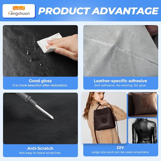 Self-Adhesive Leather Repair Patch, Vinyl Repair Kits for Couch 3