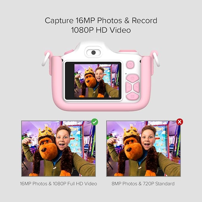 myFirst Kids Digital Camera 16MP 1080P with Selfie Lens, LED Flash 4