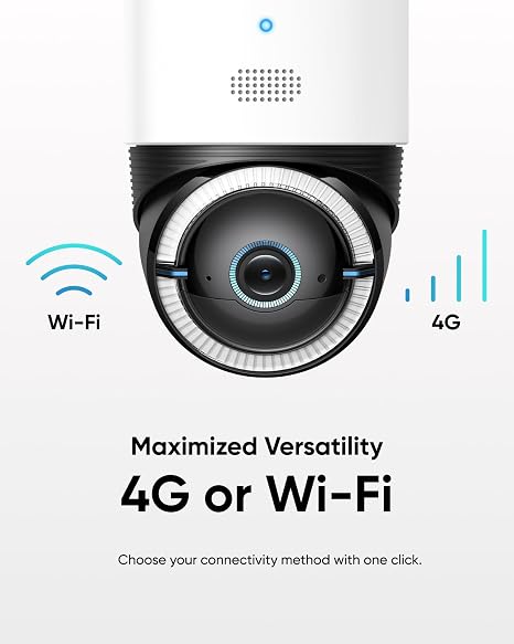 eufy Security 4G LTE Cam S330, 4K Cellular Solar Security Cameras Wireless Outdoor, Pan and Tilt, 4G and Wi-Fi Duo-Mode, AI Tracking, with SIM Card and 32GB SD Card, No WiFi, No Problem 2