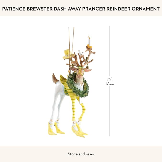 MACKENZIE-CHILDS Patience Brewster Dash Away Ornament, Prancer 2