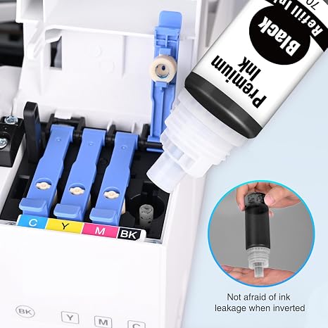 Compatible Ink Refill Bottles Replacement for EPSON 522 Black Ink Bottles | Replacement for EPSON 522 Ink Refill Bottles Compatible with EcoTank ET-2800 ET-2400 ET-4800 ET-2803 ET-2720 ET-4700 ET-4810 4
