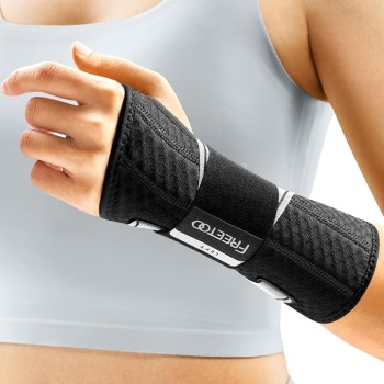 FREETOO Carpal Tunnel Wrist Brace Night Support.Black,Left Hand,L/XL