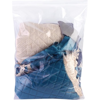 15 Heavy Duty Storage Bags with Zipper Top, 2.4-mil Thick, Extra Large 3 Gallon Bag 16" x 19", Resealable Plastic Bag, Jumbo Freezer Bags for Food, Clothes, Travel, Moving