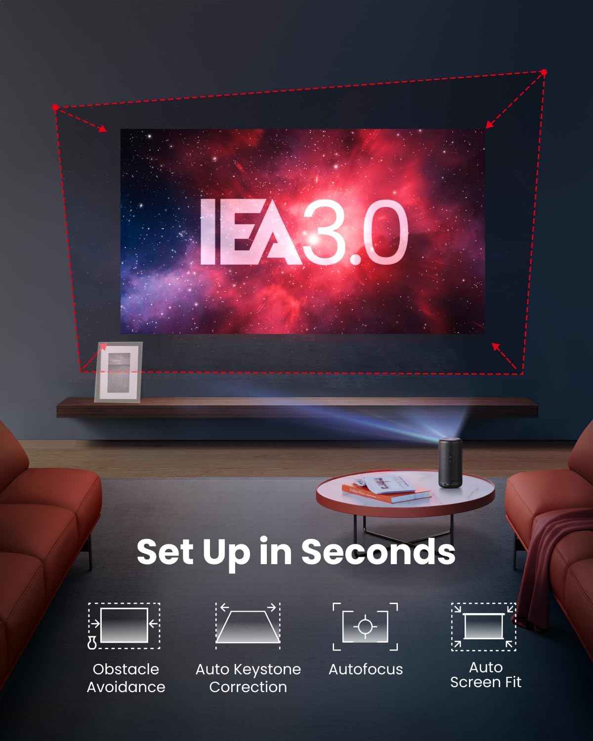 Nebula by Anker Capsule 3 GTV Projector, 1080P Smart Mini 4