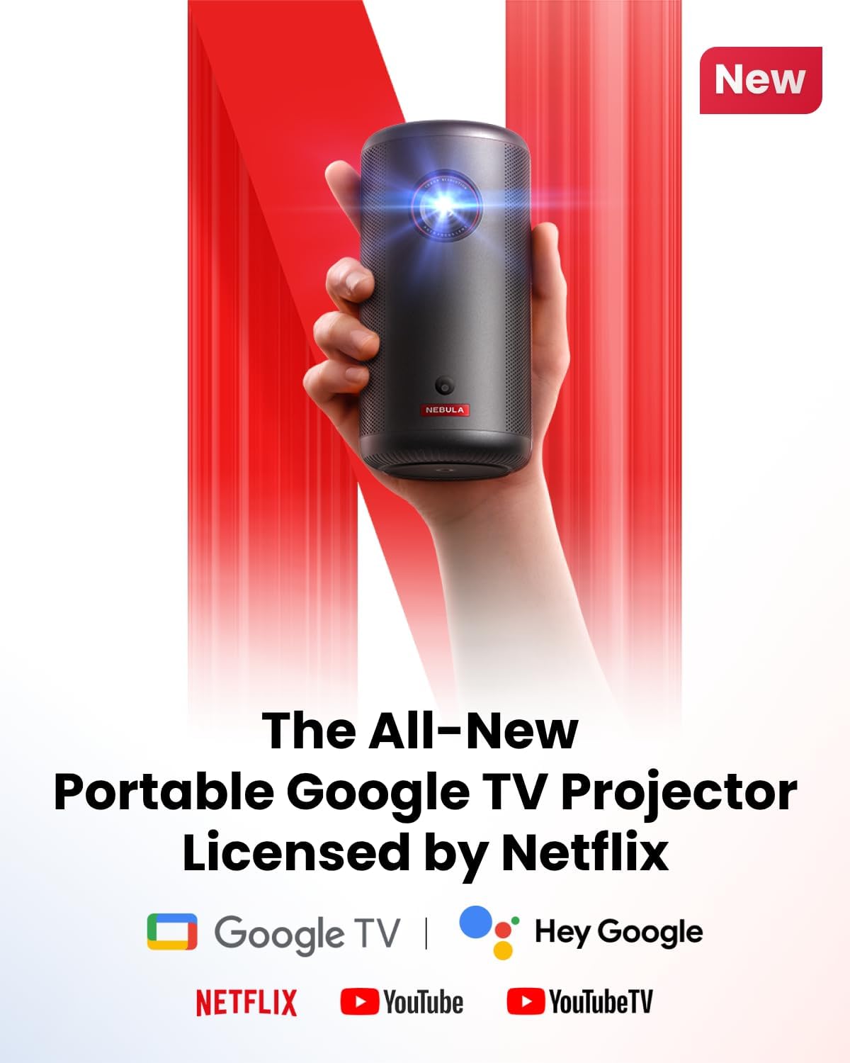 Nebula by Anker Capsule 3 GTV Projector, 1080P Smart Mini 5
