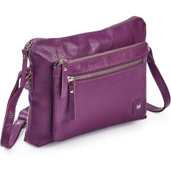Wise Owl Accessories Leather Crossbody Bags for Women Small Soft Genuine Pebbled Sling Shoulder Handbag Crossover Purse with Full Adjustable Strap (Amethyst Nappa)