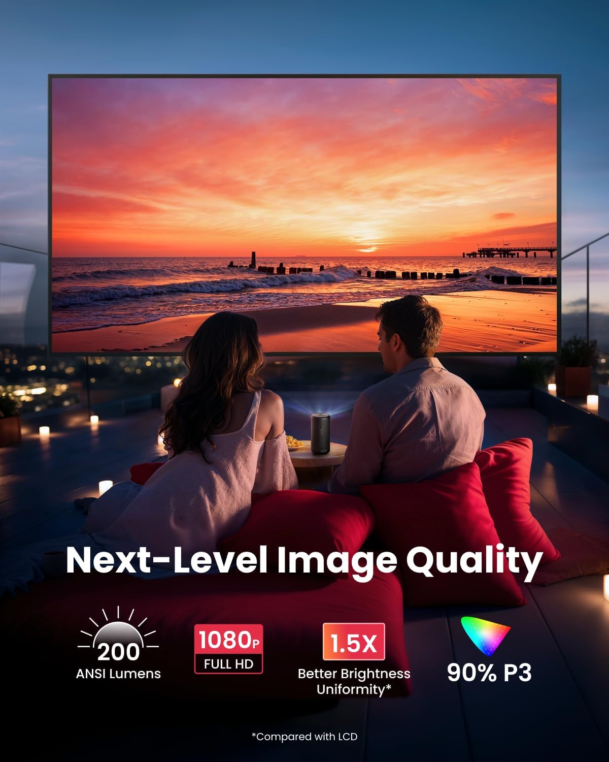 Nebula by Anker Capsule 3 GTV Projector, 1080P Smart Mini 2