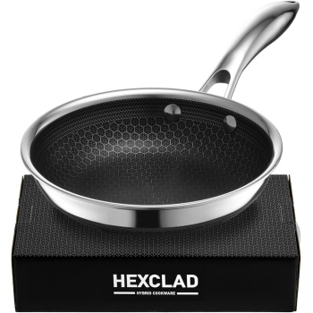 HexClad Hybrid Nonstick 18 cm Frying Pan, Stay-Cool Handle, Dishwasher-Friendly, Oven-Safe Up to 480°C, Induction Ready, Compatible with All Cooktops