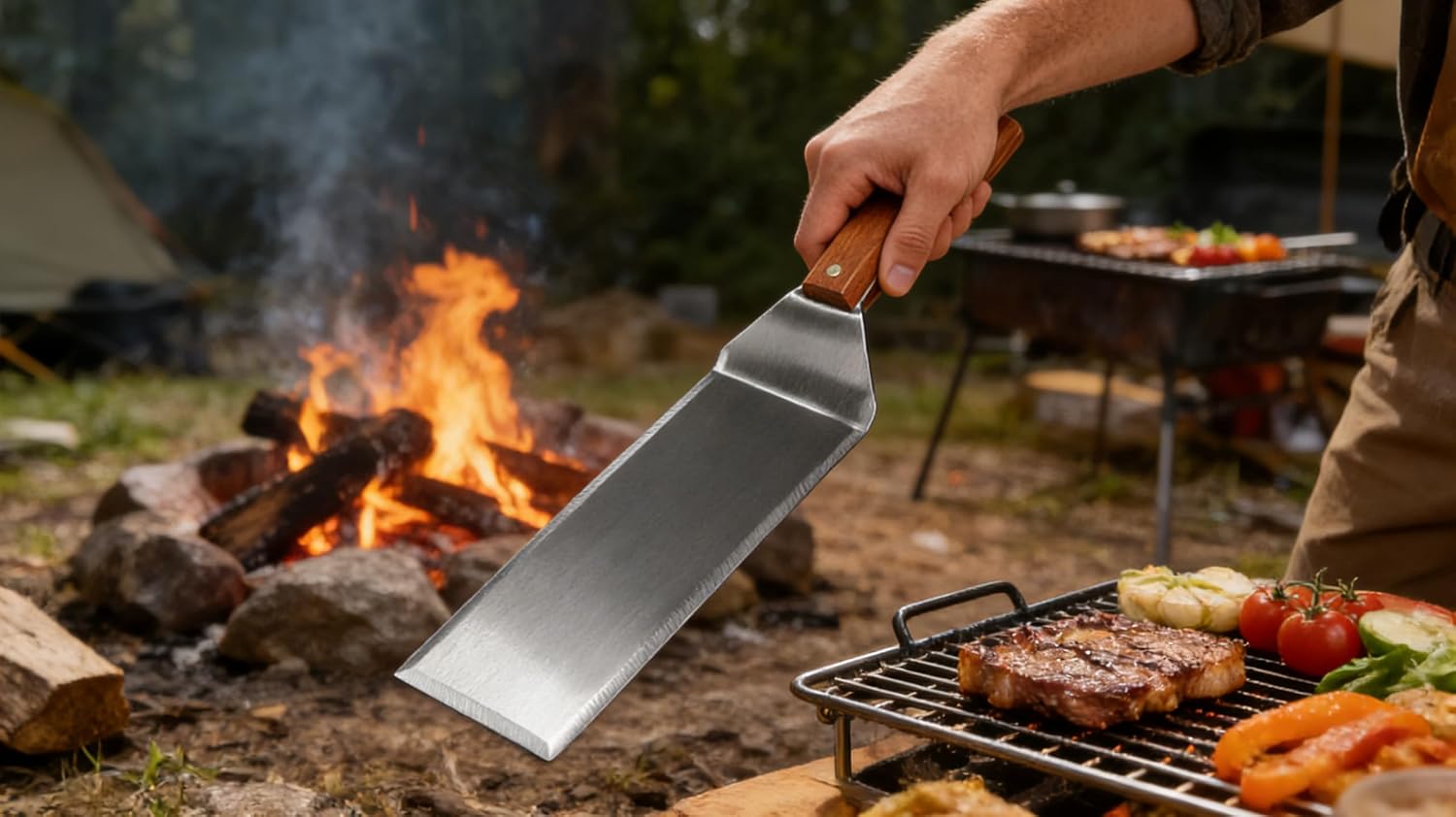 Set of 2 Extra Long Thicker Metal Griddle Spatula BBQ Tools | Full Tang,Beveled Edges,Stainless Steel Grill Spatula,Grilling Accessories for Blackstone,FlatTop,Griddles,Gifts for Men 2