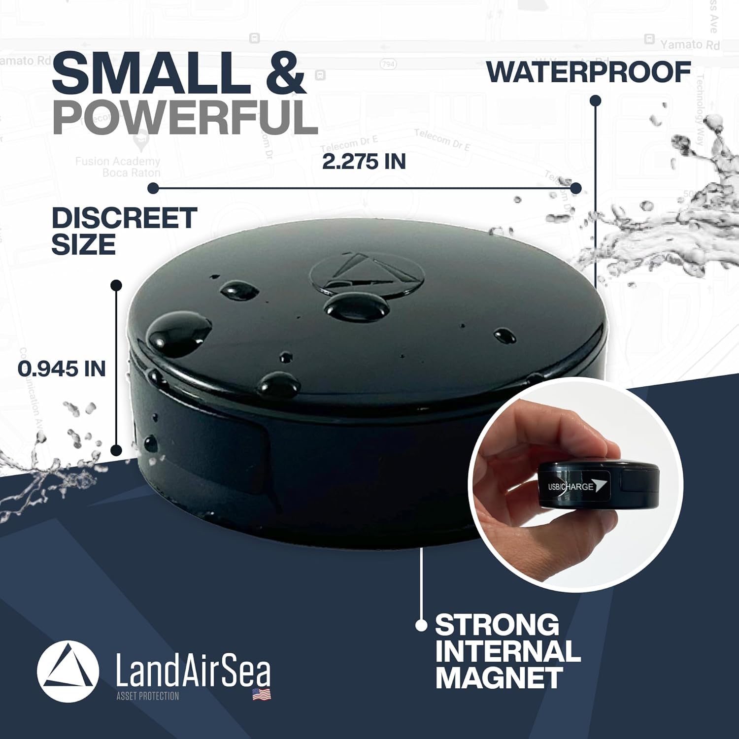 LandAirSea 54 GPS Tracker – Made in the USA from Domestic & Imported Parts. Long Battery, Magnetic, Waterproof, Global Tracking. Subscription Required 3