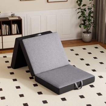 Vamcheer Tri Folding Mattress Single Size - 4 Inch Foldable Mattress for Travel/RV/Camping/Guest Room/Yoga, 75"x25"x4" Tri-fold Memory Foam Cushion with Washable Cover