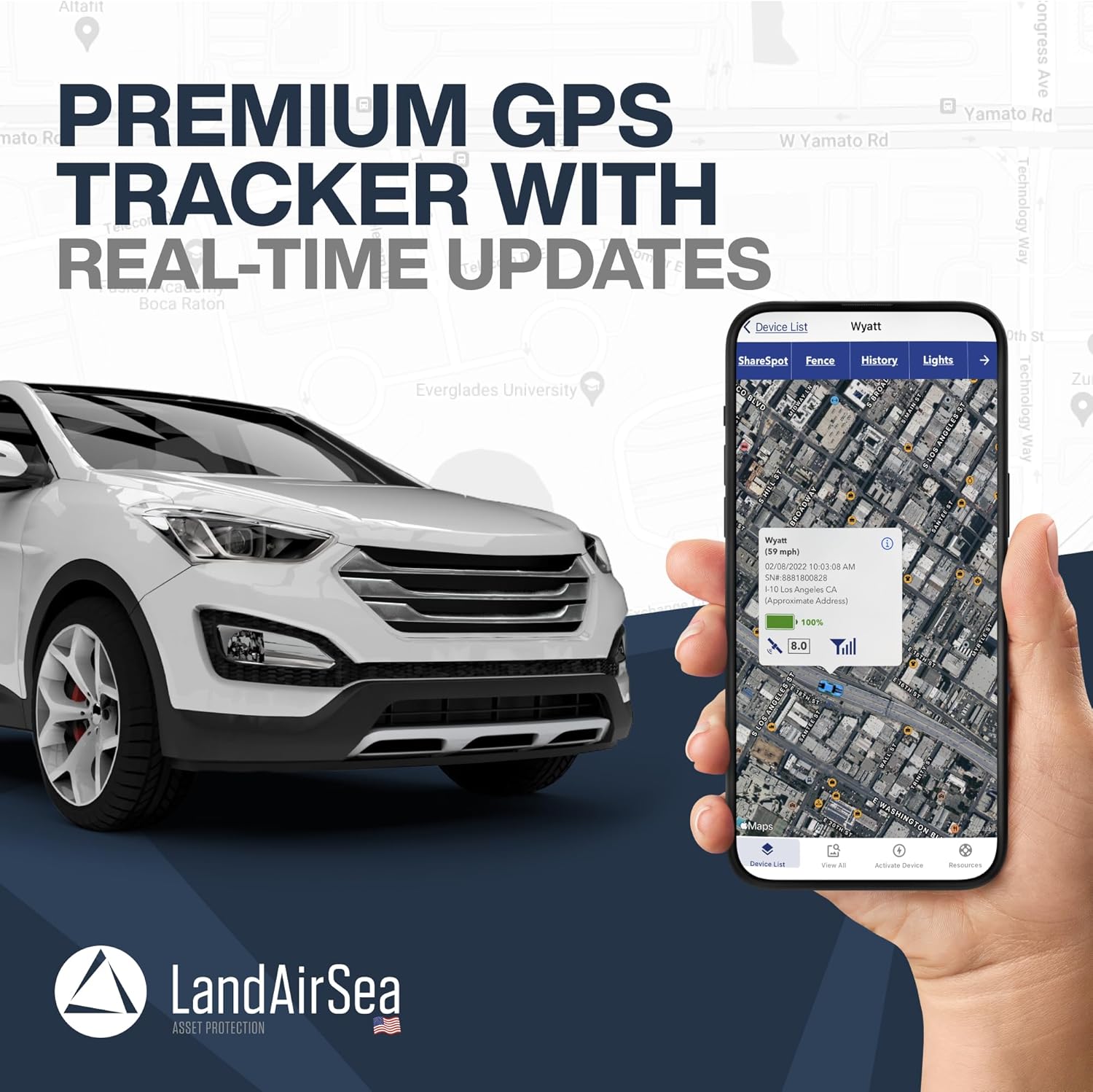 LandAirSea 54 GPS Tracker – Made in the USA from Domestic & Imported Parts. Long Battery, Magnetic, Waterproof, Global Tracking. Subscription Required 4