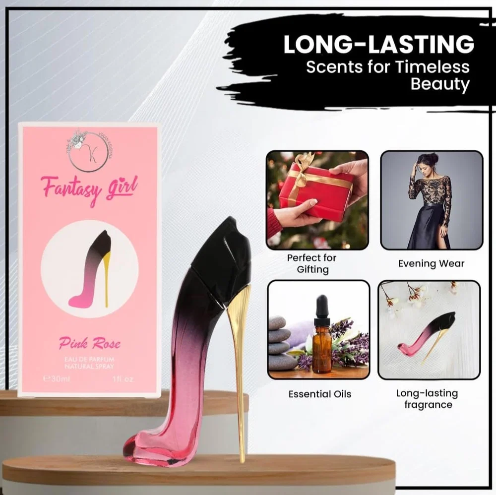 Viaan Krishna Set De Perfume Fantasy Girl Mini High Heel Para Mujer (30 Ml X 4 Unidades): Rosa, Rubor, Perfect Y Ambition (Paquete De 4) – Eau De Parfum 3