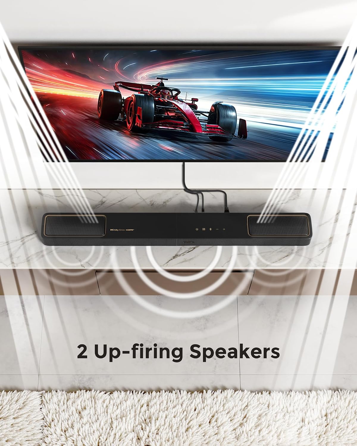 ULTIMEA 5.1.2CH Barra de Sonido con Dolby Atmos, Sistema de Audio Envolvente para TV con 2 Bocinas Satélite, Barra de Sonido con Subwoofer, Teatro en Casa, Bluetooth 5.4, HDMI eARC, Skywave F40 6