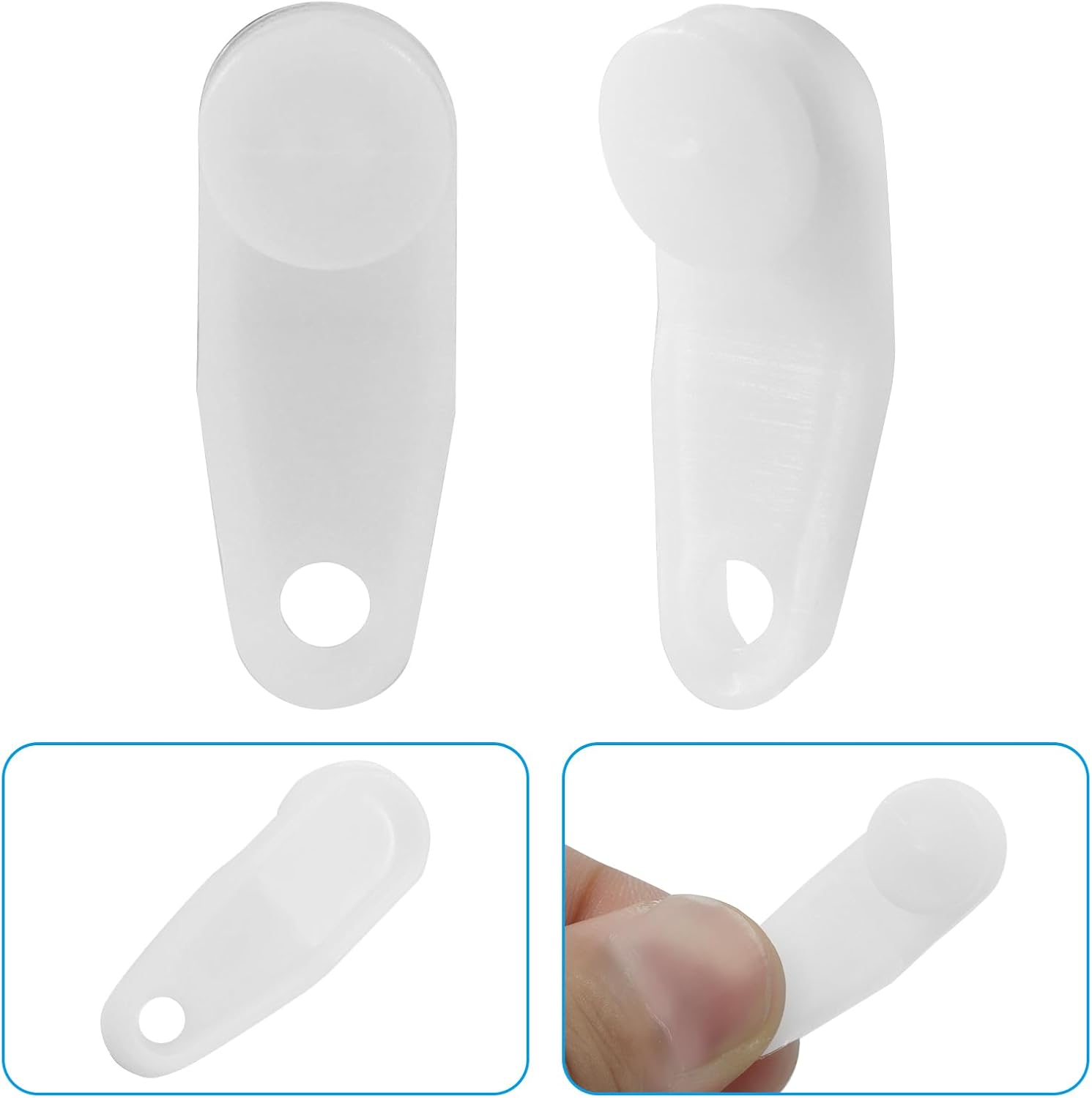 Traverse Rod Slides, 50 Pcs, Plastic Curtain Track Glider Hooks 2