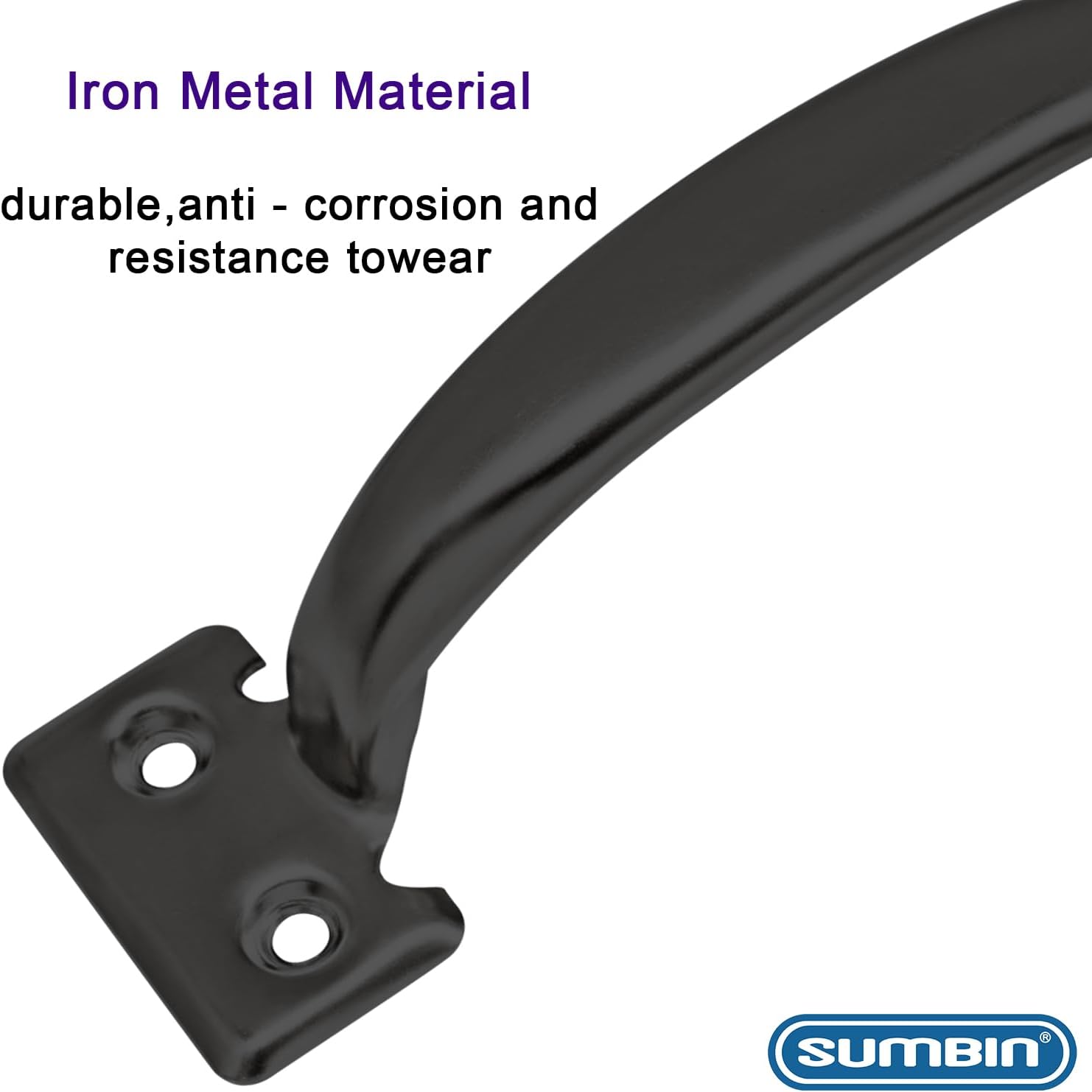 4 Packs Steel Door Pull, 6-1/2″ in Black Coated for Fence Yard Gate Door 4