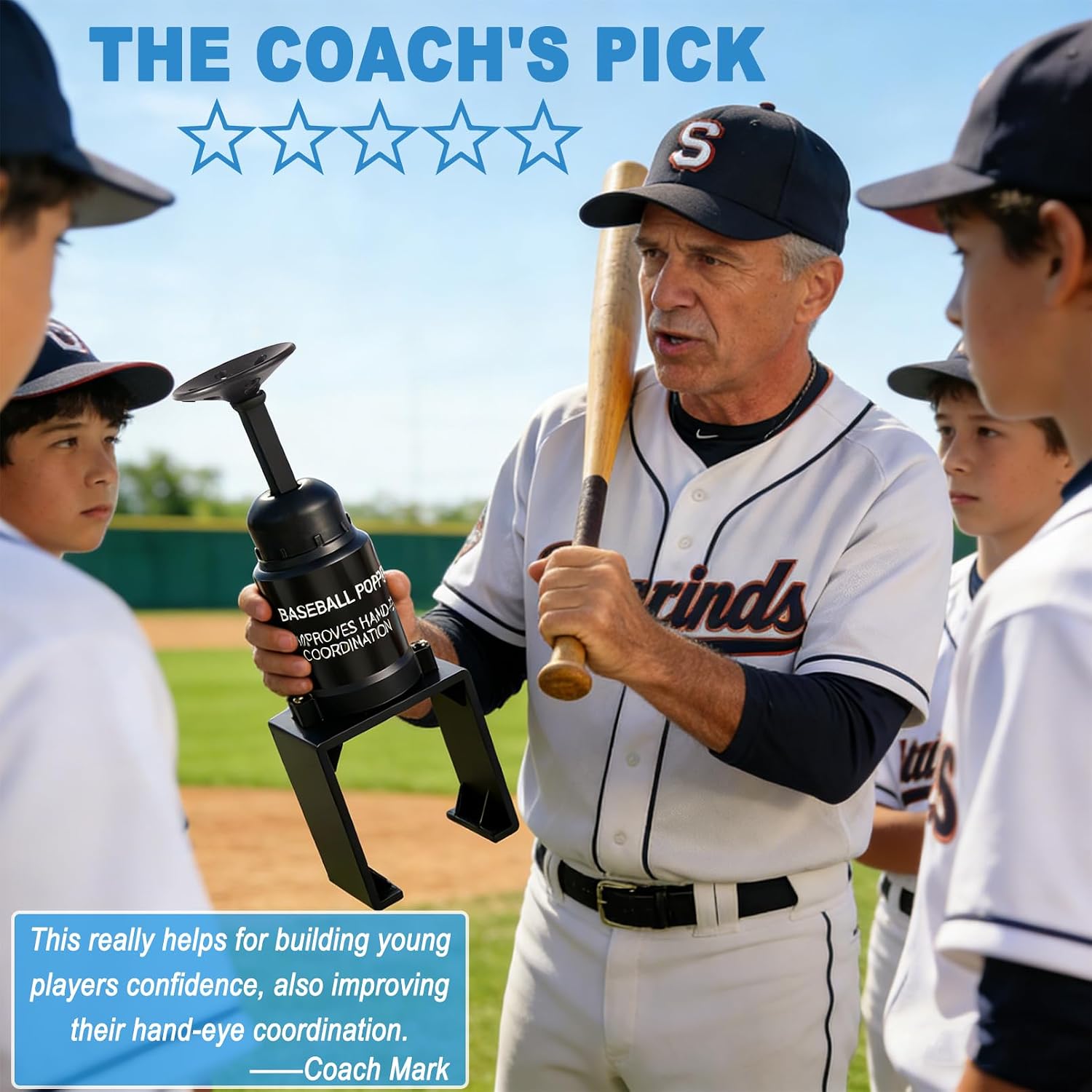 Softball Training Pop | Baseball Pop for Hitting Without a Pitcher(Compatible with Practice Wiffle Balls, 4 Softballs Included) 5