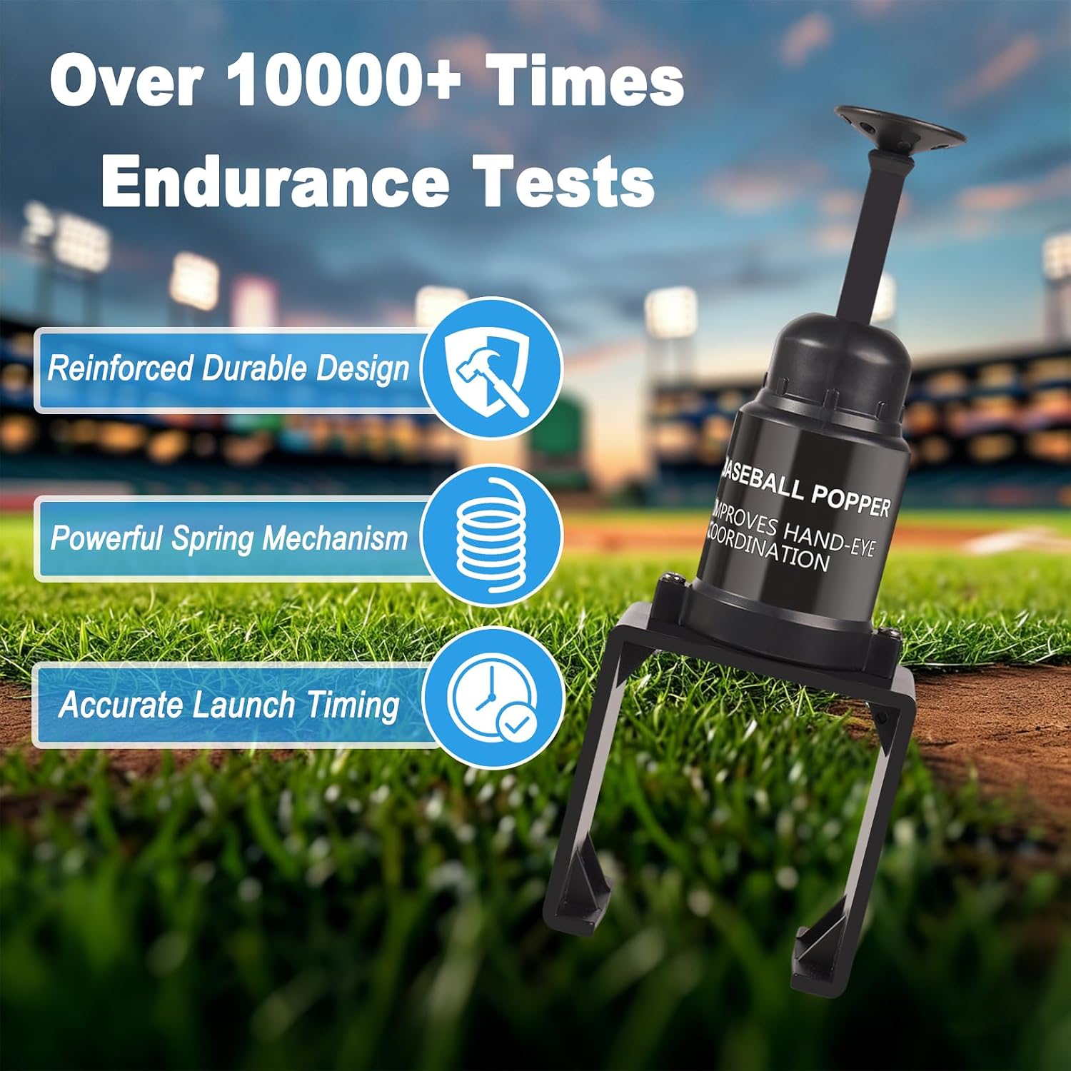 Softball Training Pop | Baseball Pop for Hitting Without a Pitcher(Compatible with Practice Wiffle Balls, 4 Softballs Included) 2