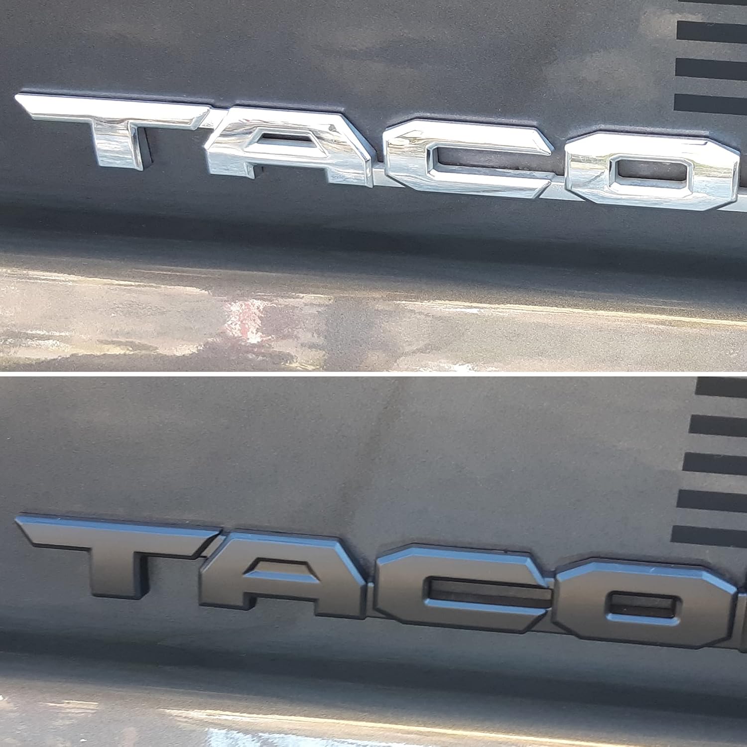 Blackout Emblem Overlays 6Pcs Compatible with Tacoma 2016 2017 2018 2019 2020 2021 2022 2023 ABS Plastic Badge Emblems Overlay 240903 with Strong Adhesive Matte Black 5